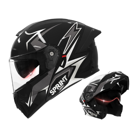 Casca Moto/Scuter Flip-Up FIXATO Viper, Viziera Dubla, Protectie UV, Modulabila, Negru Metal, Marime 57-59cm [4]