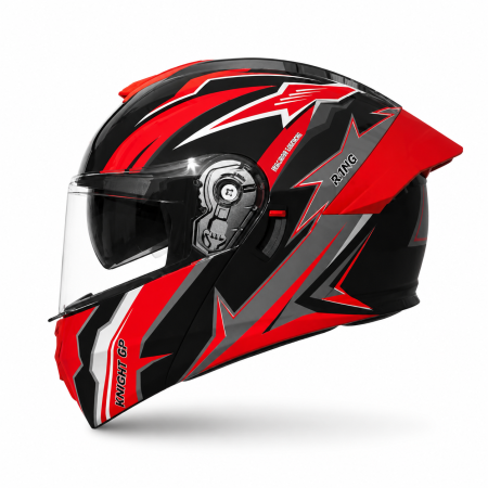 CASTI FLIP-UP - Casca Moto/Scuter Flip-Up FIXATO Viper, Viziera Dubla, Protectie UV, Modulabila, Rosu, Marime 57-59cm