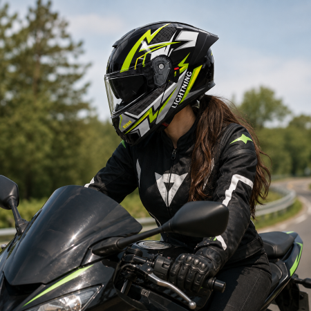 Casca Moto/Scuter Flip-Up FIXATO Viper, Viziera Dubla, Protectie UV, Modulabila, Verde, Marime 57-59cm [2]