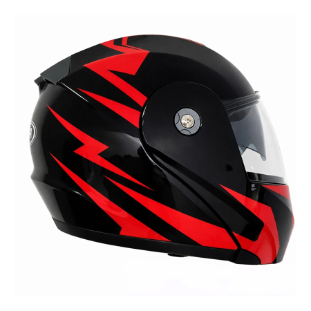 Casca Moto/Scuter Flip-Up FIXATO, Viziera Dubla, Protectie UV, Negru cu Rosu, L 59-60cm [3]