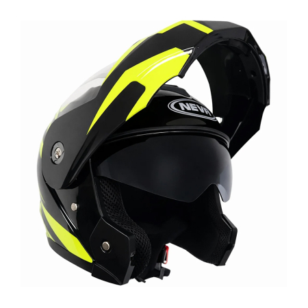 Casca Moto/Scuter Flip-Up FIXATO, Viziera Dubla, Protectie UV, Negru cu Verde, L 59-60cm [5]