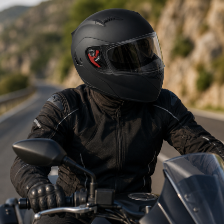 Casca Moto/Scuter Flip-Up FIXATO, Viziera Dubla, Protectie UV, Negru [5]
