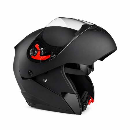 CASTI FLIP-UP - Casca Moto/Scuter Flip-Up FIXATO, Viziera Dubla, Protectie UV, Negru