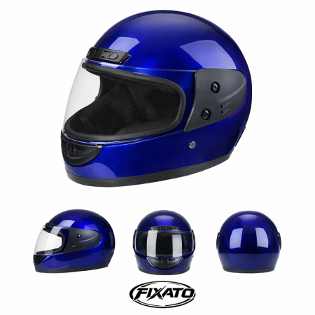 Casca Moto/Scuter Full Face FIXATO, Viziera Detasabila, Marime Universala 59-62cm, Albastru [2]