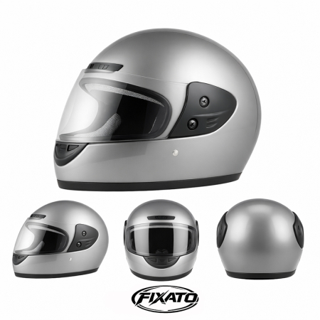 Casca Moto/Scuter Full Face FIXATO, Viziera Detasabila, Marime Universala 59-62cm, Gri [2]