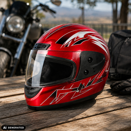 Casca Moto/Scuter Full Face FIXATO, Viziera Detasabila, Marime Universala 59-62cm, Rosu [4]