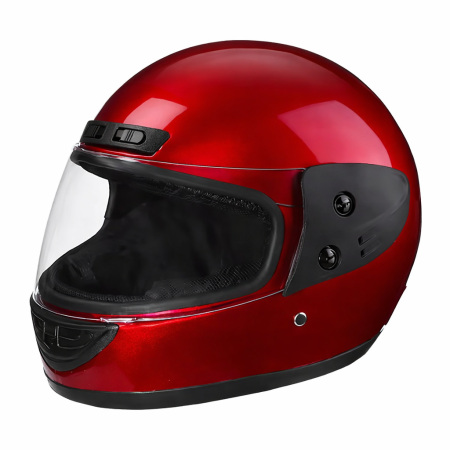 Casti - Casca Moto/Scuter Full Face FIXATO, Viziera Detasabila, Marime Universala 59-62cm, Rosu