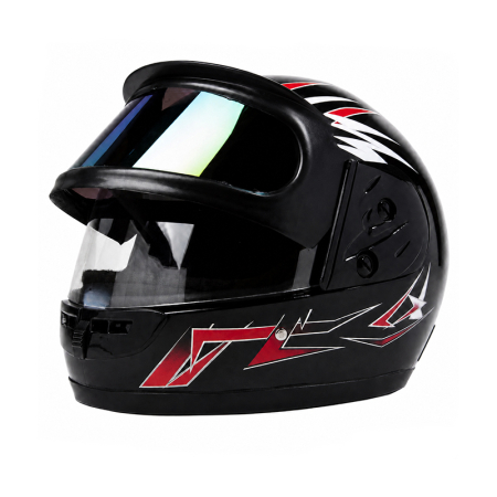 CASTI INTEGRALE - Casca Moto/Scuter Full Face FIXATO, Viziera Dubla, Marime Universala 59-62cm, Negru