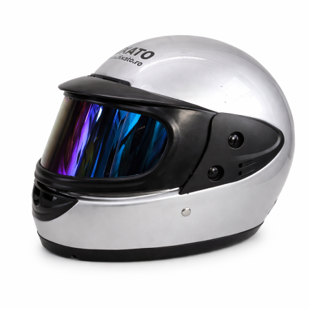 Casca moto/scuter Full face unisex, cu Viziera Dubla, FIXATO, marime universala 58-62cm, Gri [1]