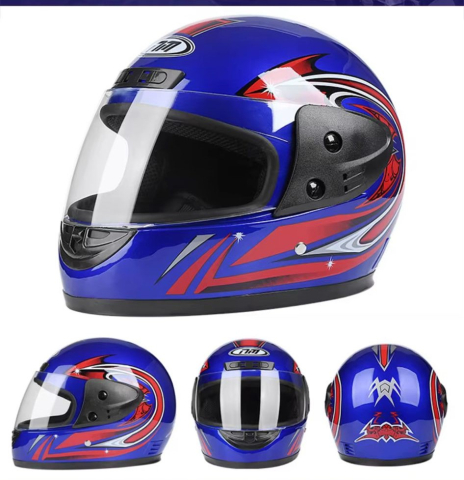 Casca moto/scuter Full face unisex, cu viziera, marime universala 56-62cm, albastra [1]