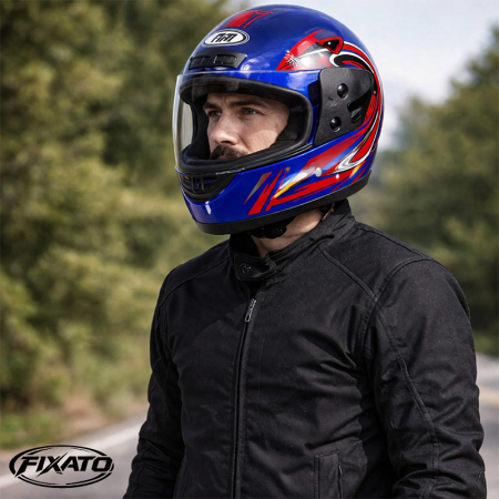 Casca Moto/Scuter Full Face FIXATO, Viziera Detasabila, Marime Universala 59-62cm, Albastra [5]