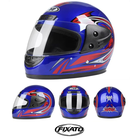 Casca Moto/Scuter Full Face FIXATO, Viziera Detasabila, Marime Universala 59-62cm, Albastra [2]