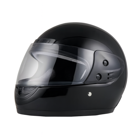 Casti - Casca moto/scuter Full face unisex, cu viziera, marime universala 58-62cm, FIXATO, Negru Lucios