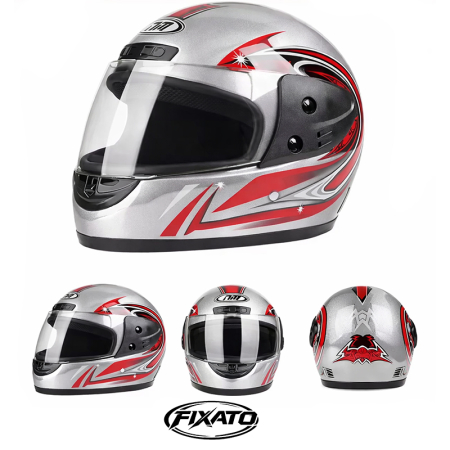 Casca Moto/Scuter Full Face FIXATO, Viziera Detasabila, Marime Universala 59-62cm, Gri [2]