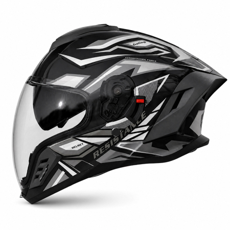 CASTI INTEGRALE - Casca Moto/Scuter Integrala FIXATO Raptor, Protectie UV, Viziera Dubla, Design Sportiv, Negru cu Gri, L 59-60cm