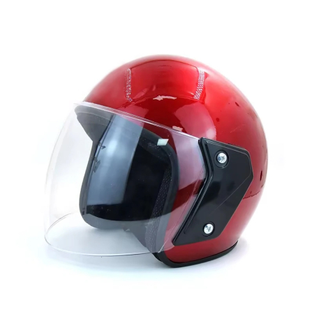 CASTI OPEN FACE - Casca moto/scuter unisex, cu vizor, marime universala 55-60cm, FIXATO, rosie