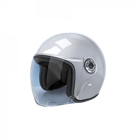 Casti - Casca moto/scuter unisex, cu vizor, marime universala 56-62cm, gri, FIXATO