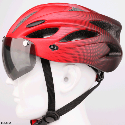 Casca Protectie Bicicleta, FIXATO, Cu LED lumina spate, Trei moduri luminoase, Viziera Detasabila, Aerodinamica, Dimensiune reglabila, Circumferinta 58-62, Mov [10]