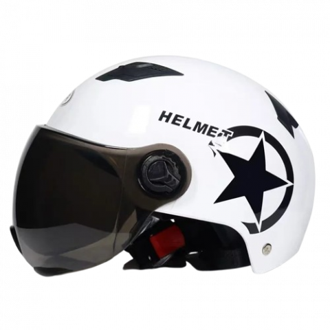 Casti de protectie - Casca protectie bicicleta/trotineta electrica FIXATO, Unisex, cu viziera detasabila, usoara si aerodinamica, marime universala 55-62 cm, Alba