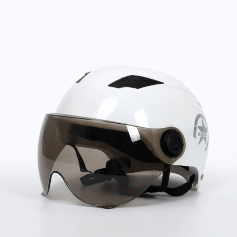 Casca protectie bicicleta/trotineta electrica FIXATO, Unisex, cu viziera detasabila, usoara si aerodinamica, marime universala 55-62 cm, Alba [3]