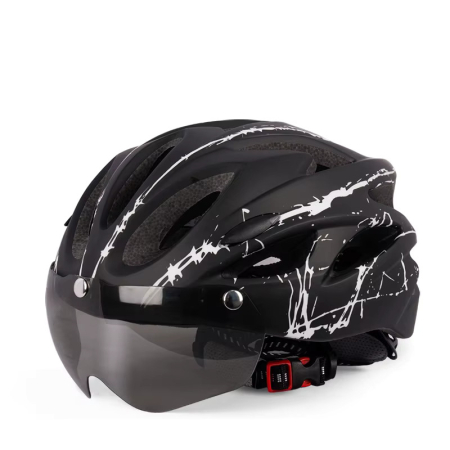 CASTI BICICLETA / TROTINETA - Casca protectie Bicicleta/Trotineta Electrica FIXATO, Viziera detasabila, Aerodinamica, Disipare buna a caldurii si Ventilatie eficienta, Dimensiune reglabila, Negru cu Alb