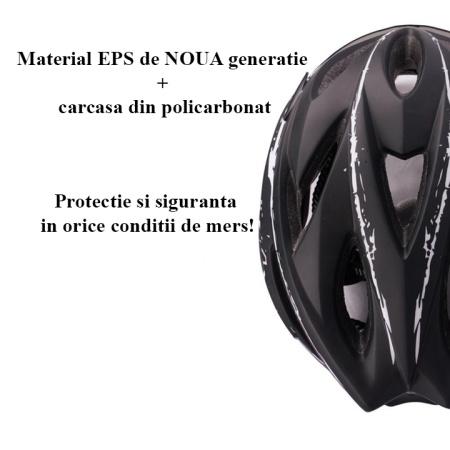 Casca protectie Bicicleta/Trotineta Electrica FIXATO, Viziera detasabila, Aerodinamica, Disipare buna a caldurii si Ventilatie eficienta, Dimensiune reglabila, Alb cu Negru [2]
