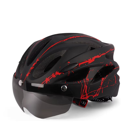 CASTI BICICLETA / TROTINETA - Casca protectie Bicicleta/Trotineta Electrica FIXATO, Viziera detasabila, Aerodinamica, Disipare buna a caldurii si Ventilatie eficienta, Dimensiune reglabila, Negru cu Rosu