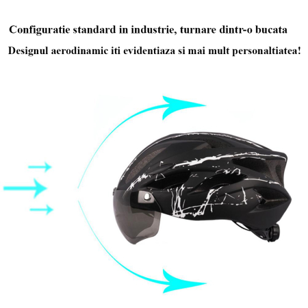 Casca protectie Bicicleta/Trotineta Electrica FIXATO, Viziera detasabila, Aerodinamica, Disipare buna a caldurii si Ventilatie eficienta, Dimensiune reglabila, Alb cu Negru [3]