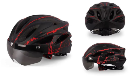 Casca protectie Bicicleta/Trotineta Electrica FIXATO, Viziera detasabila, Aerodinamica, Disipare buna a caldurii si Ventilatie eficienta, Dimensiune reglabila, Negru cu Rosu [7]