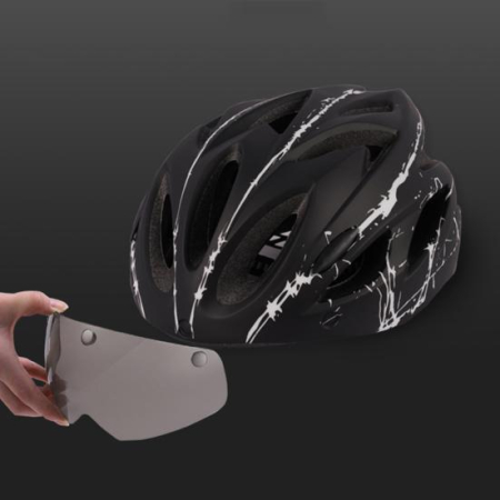 Casca protectie Bicicleta/Trotineta Electrica FIXATO, Viziera detasabila, Aerodinamica, Disipare buna a caldurii si Ventilatie eficienta, Dimensiune reglabila, Alb cu Negru [6]