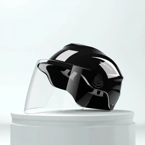 Casca scuter/bicicleta electrica Unisex cu vizor, marime universala 54-60 cm, Negru, FIXATO [3]