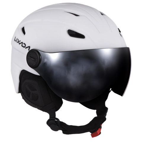 Casca Ski/Snowboard, Cu Viziera dubla anti-ceata si anti-UV, FIXATO, Dimensiune reglabila, Circumferinta 58-62, Alb [0]
