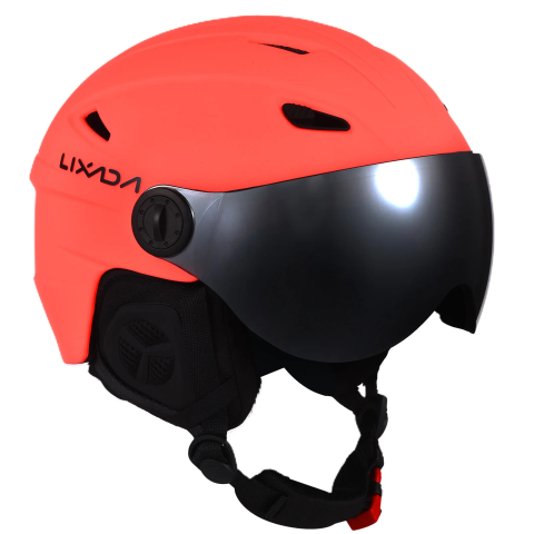 Casca Ski/Snowboard, Cu Viziera dubla anti-ceata si anti-UV, FIXATO, Dimensiune reglabila, Circumferinta 58-62, Portocaliu [0]