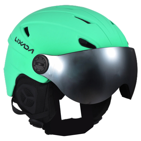 Ski / Snowboard - Casca Ski/Snowboard, Cu Viziera dubla anti-ceata si anti-UV, FIXATO, Dimensiune reglabila, Circumferinta 58-62, Verde