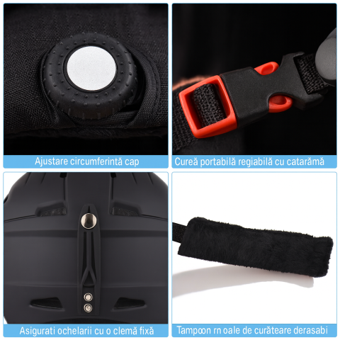 Casca Ski/Snowboard, Cu Viziera dubla anti-ceata si anti-UV, FIXATO, Dimensiune reglabila, Circumferinta 58-62, Verde [8]