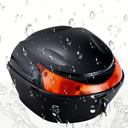 Cutie portbagaj moto / scuter, 28x28x20 cm, FIXATO, cu cheie și sistem antifurt, Negru [4]