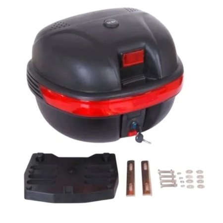 Cutie portbagaj moto / scuter, 40x35x30 cm, FIXATO, cu cheie și sistem antifurt, Negru [1]