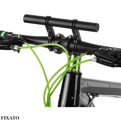 Extensie Ghidon Bicicleta, Trotineta Electrica, Scuter, Suport telefon, Pedometru, Claxon, 20 cm, include Banda Cauciuc anti-zgariere ghidon, FIXATO, Negru [5]