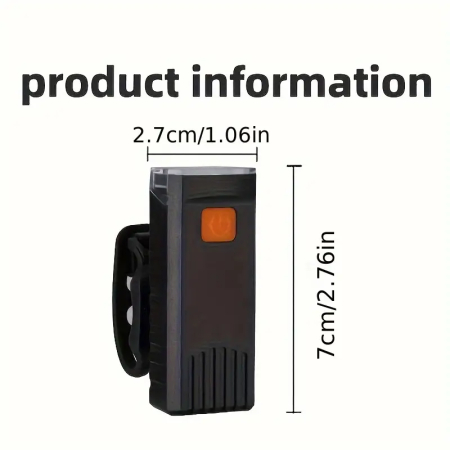 Far bicicleta fata LED, Lumină frontală puternică, cu unghi larg de 155 de grade, incarcare USB, baterie reîncărcabilă, suport din cauciuc cu prindere rapida, material ABS durabil, FIXATO, Negru [3]