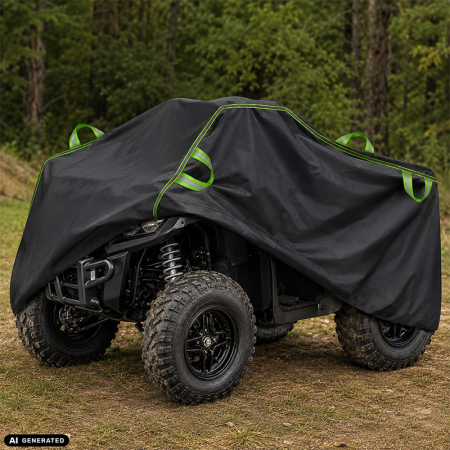 Husa pentru ATV, FIXATO, rezistenta la UV, Impermeabila si la praf, cu Geanta de Depozitare, Benzi Reflectorizante, 210 × 120 × 115 cm, XL, Negru [3]