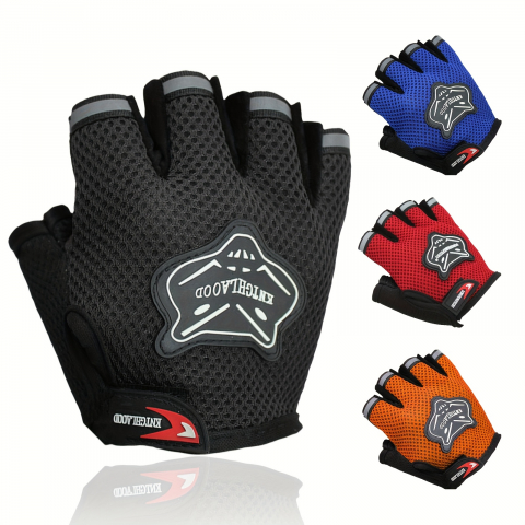 Manusi ciclism FIXATO pentru Bicicleta si Fitness cu protectie palma, din Material Respirabil, marime universala, Negre [7]