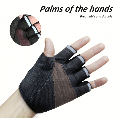 Manusi ciclism FIXATO pentru Bicicleta si Fitness cu protectie palma, din Material Respirabil, marime universala, Negre [3]