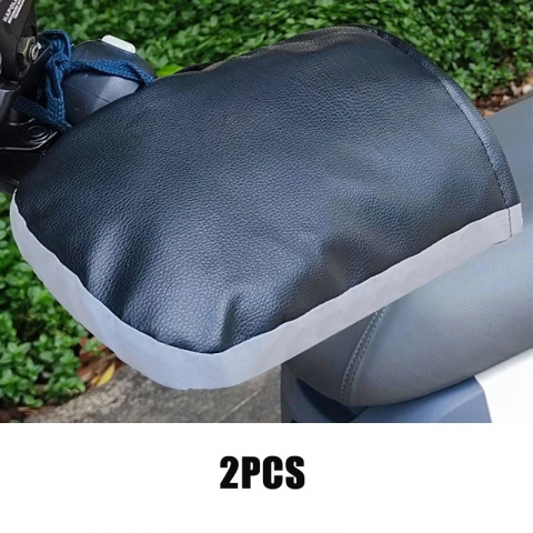Manusi de ghidon pentru motocicleta/ scuter/ bicicleta impermeabile, unisex, captusite cu benzi reflectorizante FIXATO [7]