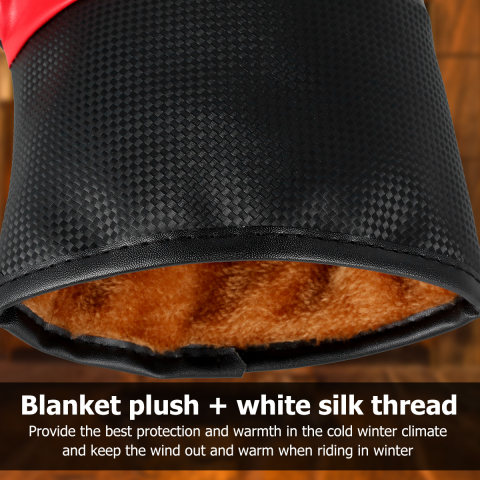 Manusi pentru ghidon Moto/Scuter/Bicicleta, Impermeabile, Calduroase, FIXATO, Reflectorizante, Negru [2]