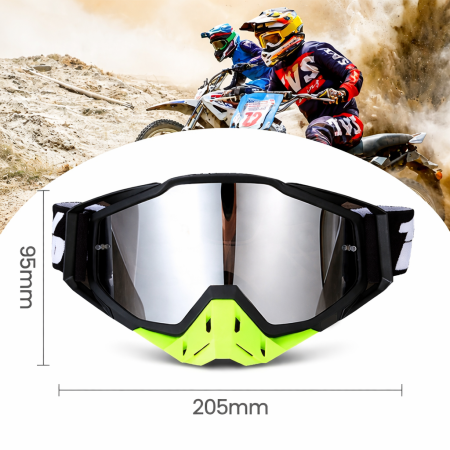 Ochelari Moto ATV / Enduro / Cross, FIXATO, Lentila Albastra, Rama Negru cu Verde [3]