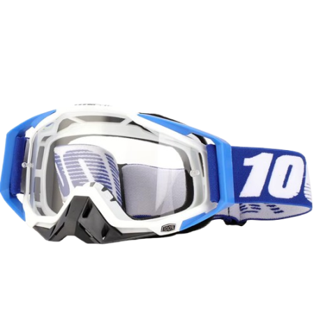 Ochelari Moto ATV / Enduro / Cross - Ochelari Moto ATV / Enduro / Cross, FIXATO, Lentila Transparenta, Rama Albastru cu Alb