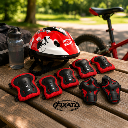 Set Protectie pentru Copii FIXATO, Casca 7 in 1 pentru Copil 3-14 ani, Genunchiere, Cotiere, Aparatori Incheieturi, pentru Ciclism, Patinaj, Skateboard, Ideal pentru Bicicleta, Trotineta, Role, Patine [3]