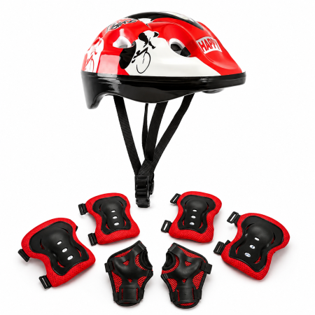 Set Protectie pentru Copii FIXATO, Casca 7 in 1 pentru Copil 3-14 ani, Genunchiere, Cotiere, Aparatori Incheieturi, pentru Ciclism, Patinaj, Skateboard, Ideal pentru Bicicleta, Trotineta, Role, Patine [0]
