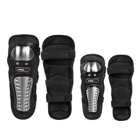 Set Protectii Moto Genunchi si Coate, Curele Ajustabile, Design Ergonomic, Pentru Moto, Scuter, ATV, Enduro, Bicicletă, FIXATO, Negru [1]