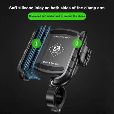 Suport de telefon pentru Bicicleta/Motocicleta/Scuter/Trotineta, montare sigura, constructie durabila, FIXATO, Negru [9]
